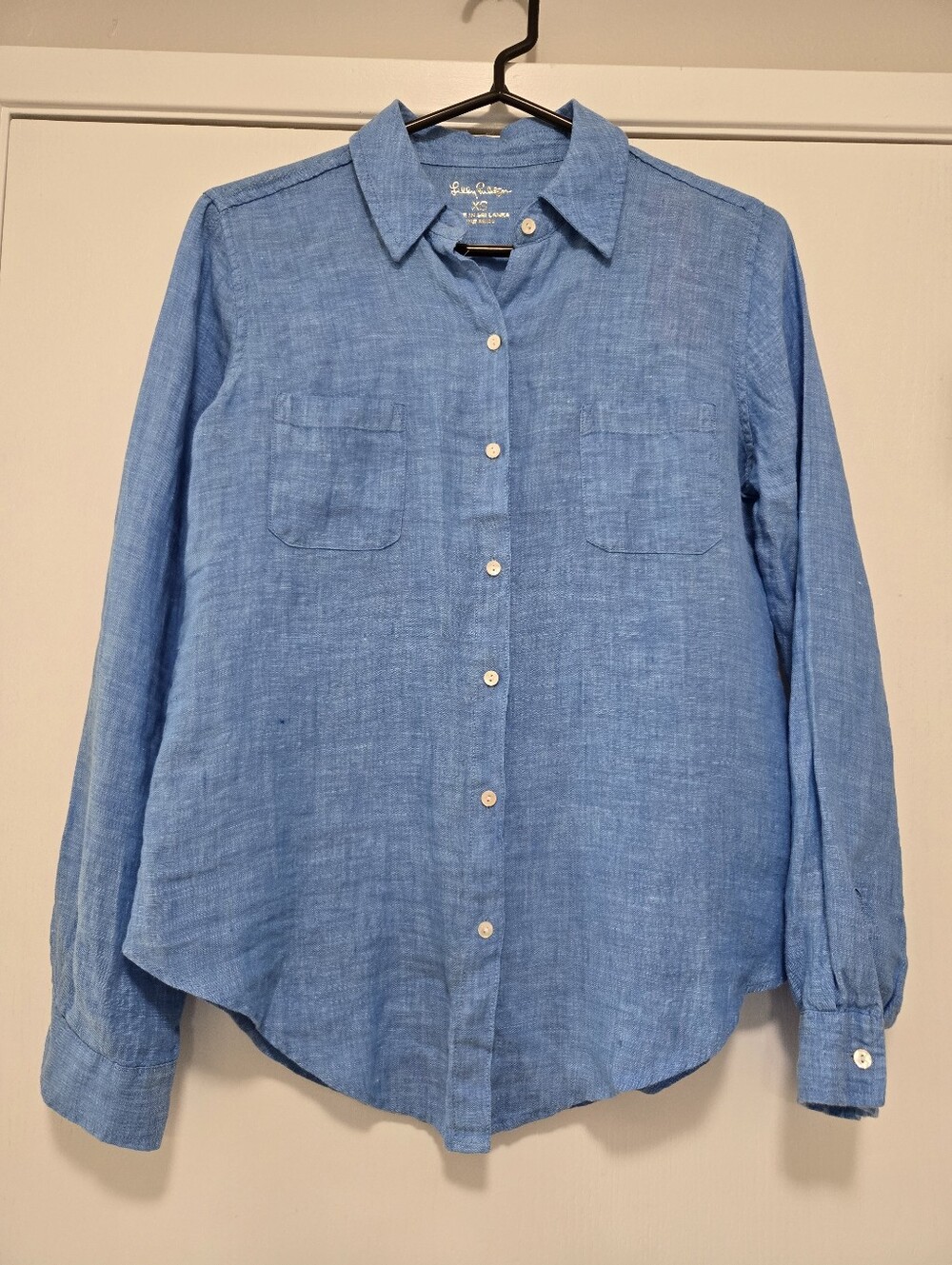 Lilly Pulitzer Sea View Linen Button Shirt